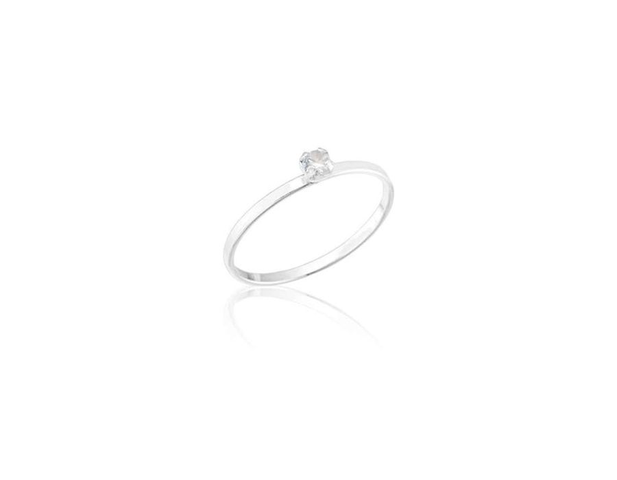 Anel Solitario Cristal Fino Prata 925 - 5001 - MEDALS STORE