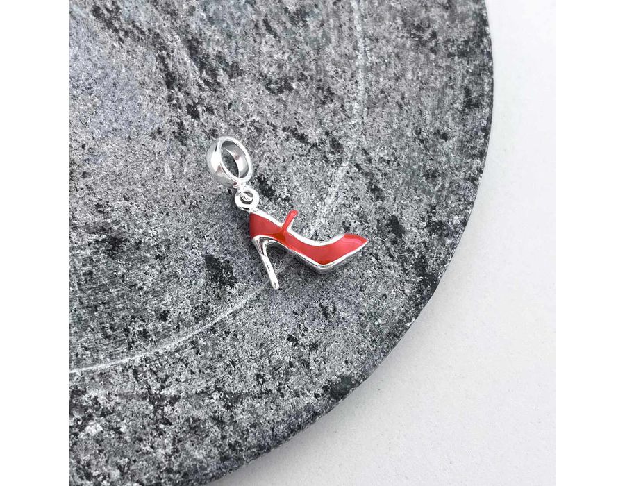 Berloque Salto Vermelho Prata 925 - 2439 - MEDALS STORE