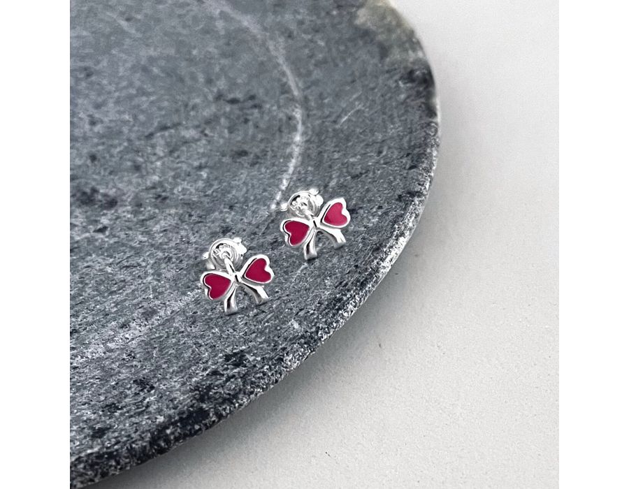Brinco Laço Rosa Prata 925 - 6086 - MEDALS STORE
