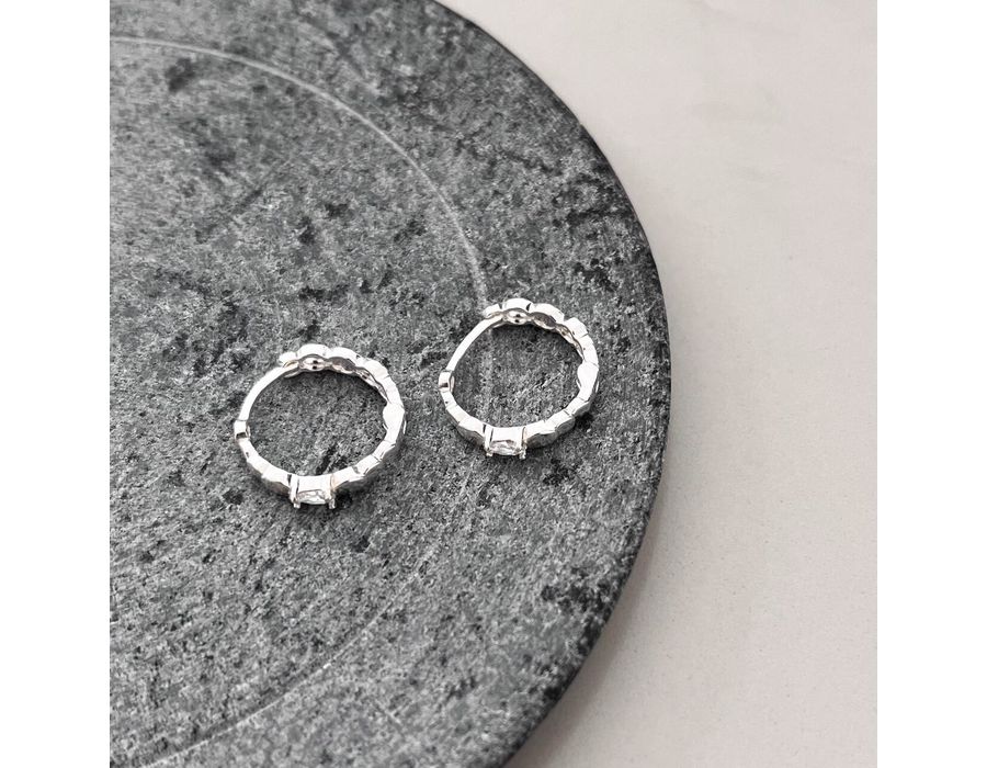 Brinco Argola Click Ponto De Luz Prata 925 - 2470 - MEDALS STORE