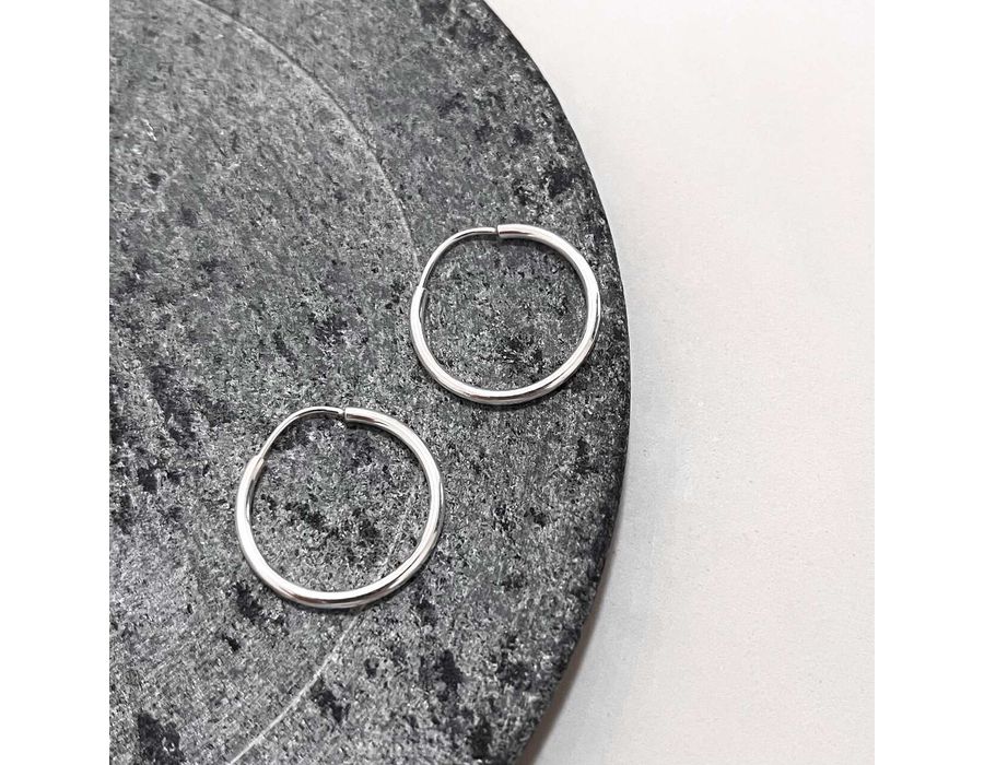 Argola Lisa 18 mm Prata 925 - 3827 - MEDALS STORE
