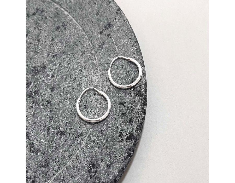 Argola Lisa 12 mm Prata 925 - 3829 - MEDALS STORE