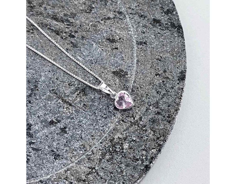 Colar Coração Rosa 6mm Prata 925 - 3767 - MEDALS STORE