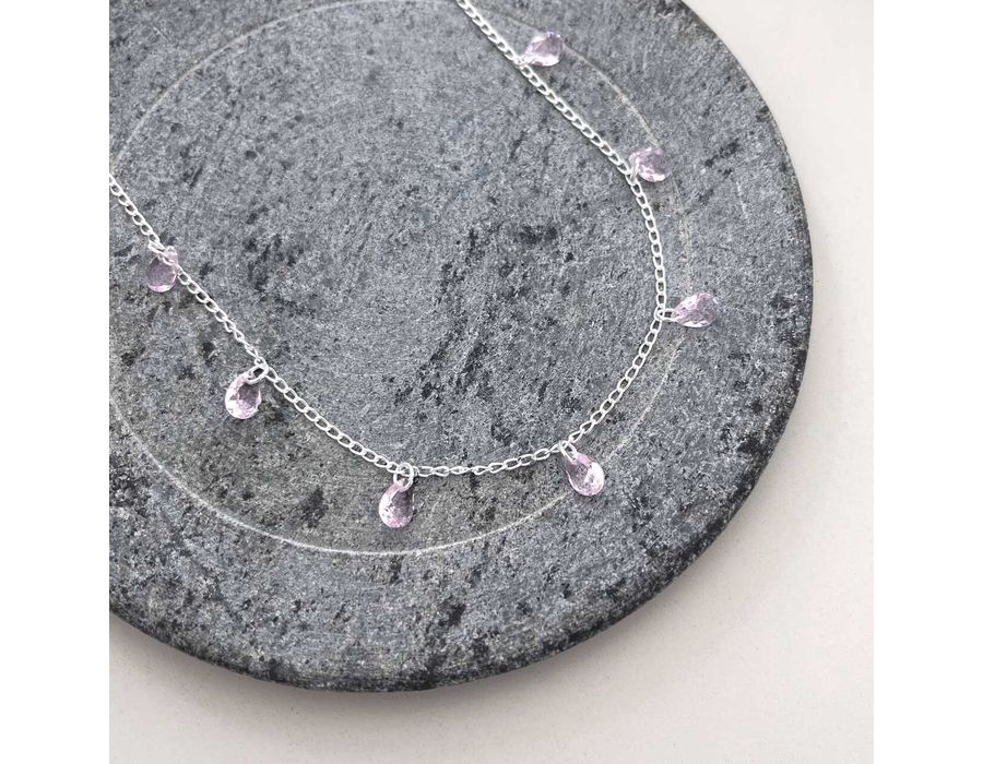 Choker Gota Rosa Prata 925 - 3985 - MEDALS STORE