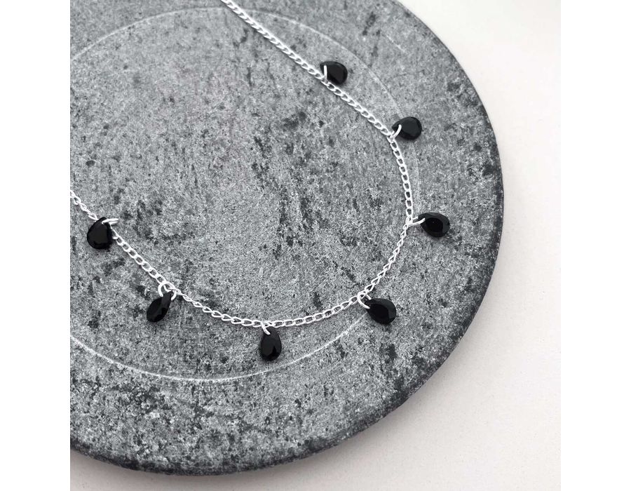 Choker Gota Black Prata 925 - 3987 - MEDALS STORE
