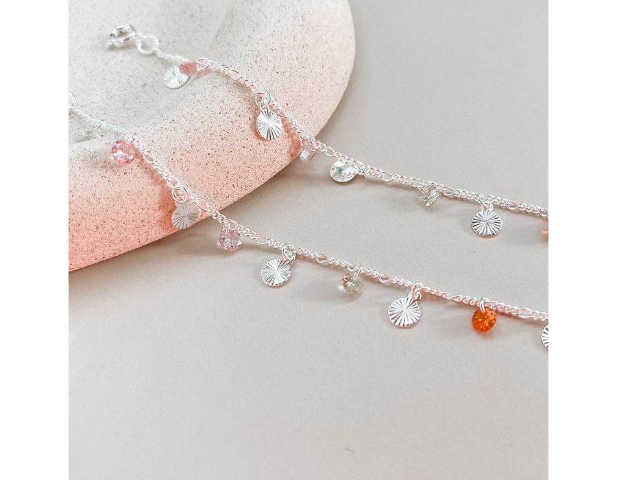 Pulseira Plaquinha Com Zirconia Prata 925 - 8847 - MEDALS