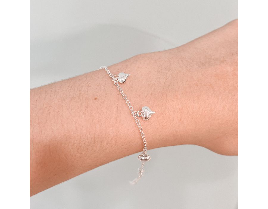 Pulseira 6 Coração Prata 925 - 8945 - MEDALS