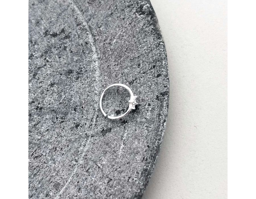 Piercing Argolinha Flor Prata 925 - 4029 - MEDALS STORE