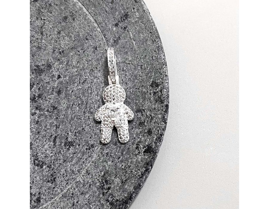 Pingente Menino Cravejado Cristal Prata 925 - 2976 - MEDALS STORE