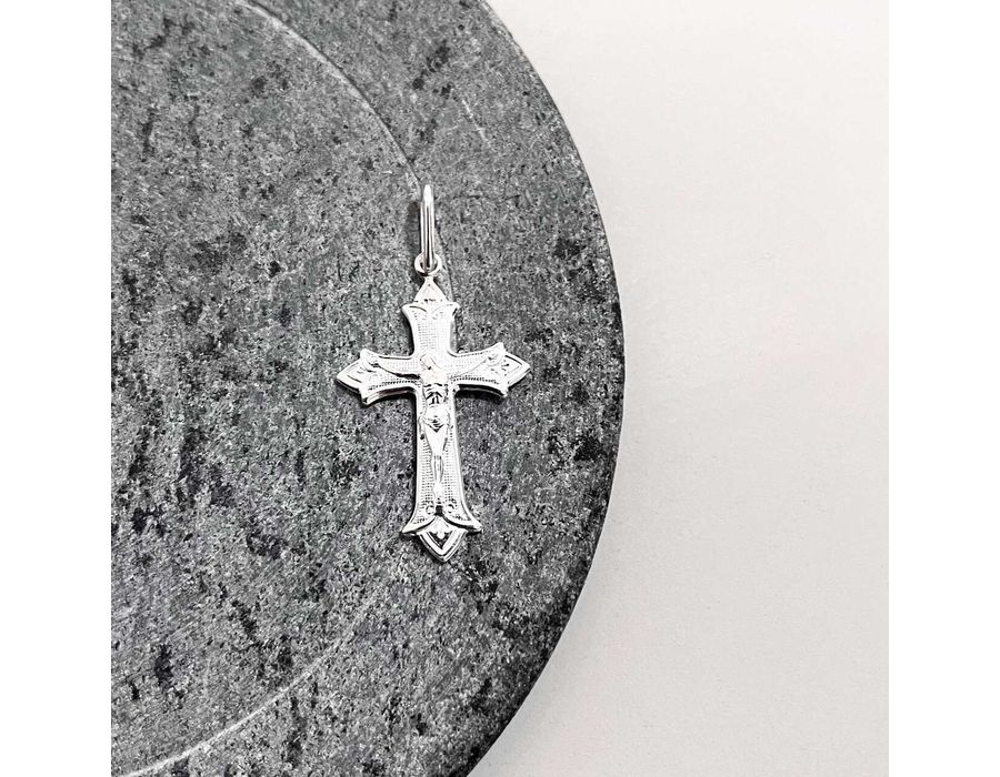 Pingente Cruz Jesus Cru Prata 925 - 3287 - MEDALS STORE