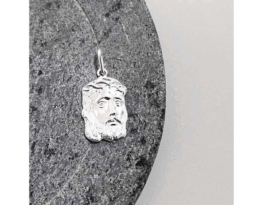 Pingente Face De Cristo Prata 925 - 4129 - MEDALS STORE