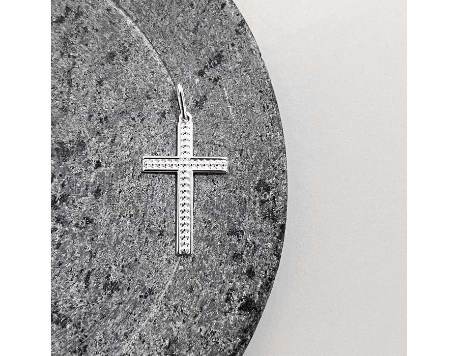 Pingente Cruz Trabalhada C Prata 925 - 4135 - MEDALS STORE