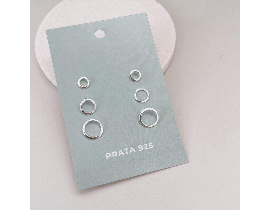 Trio Redondo Vazado Prata 925 - 8073 - MEDALS