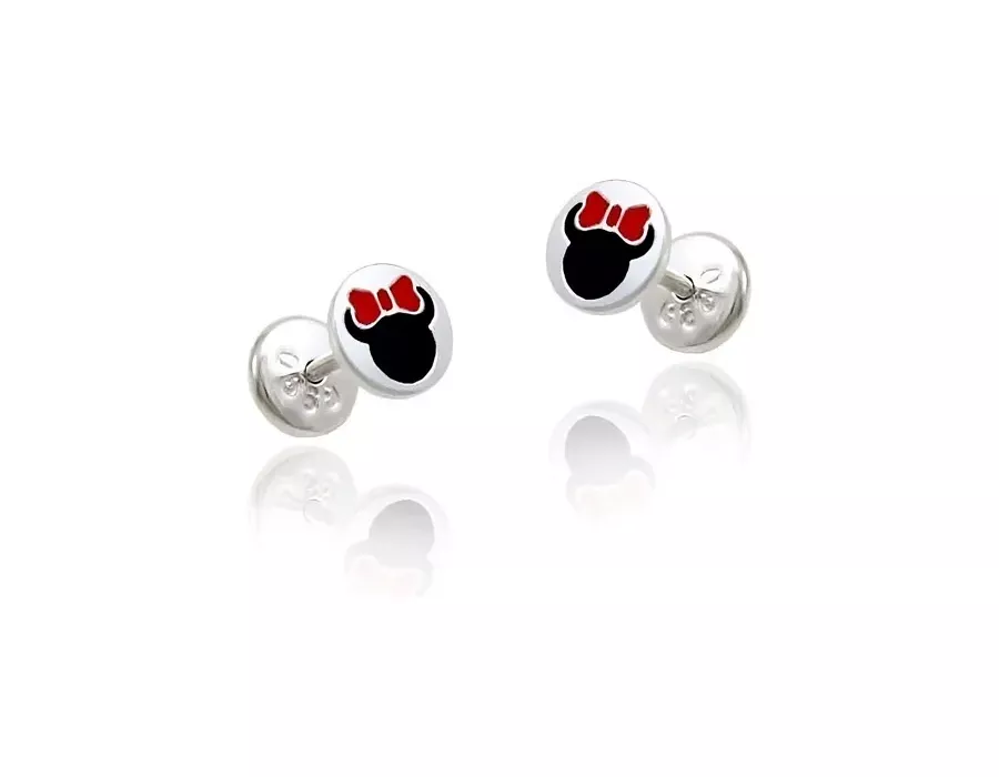 Brinco BabyPress Minnie Prata 925 - 6097 - MEDALS STORE