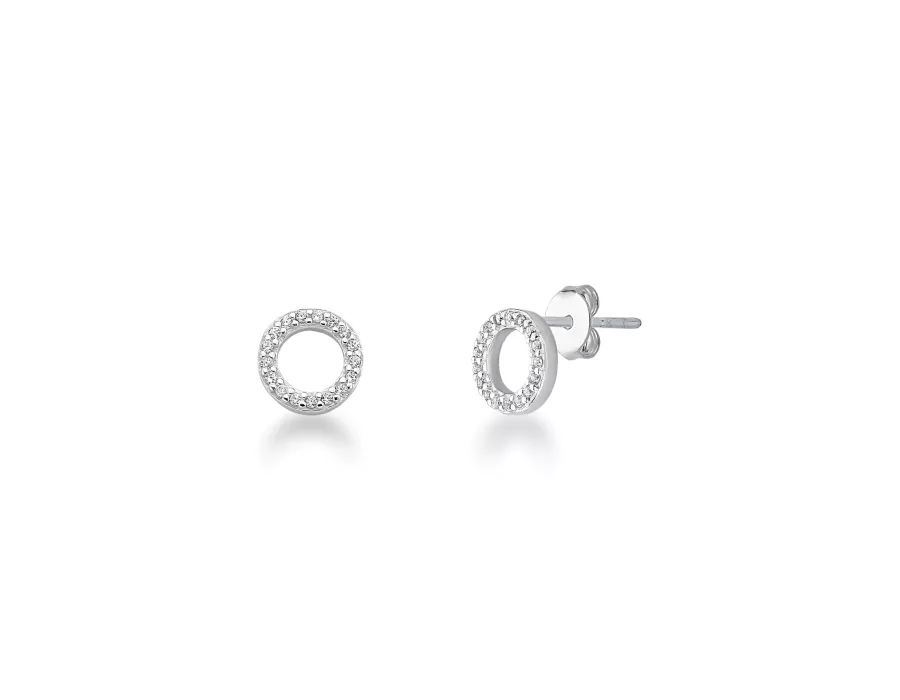Brinco Circulo Cravejado Prata 925 - 6072 - M S ACESSORIOS