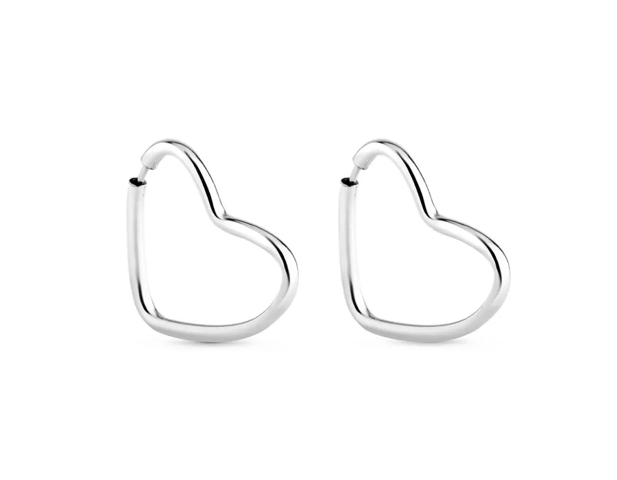  Argola Coração Media Prata 925 - 6008 - MEDALS STORE