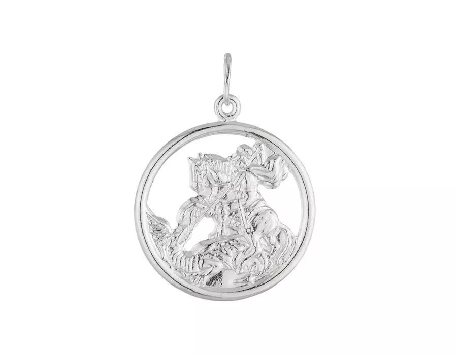 Pingente Medalha Vazada São Jorge Prata 925 - 4138 - MEDALS STORE