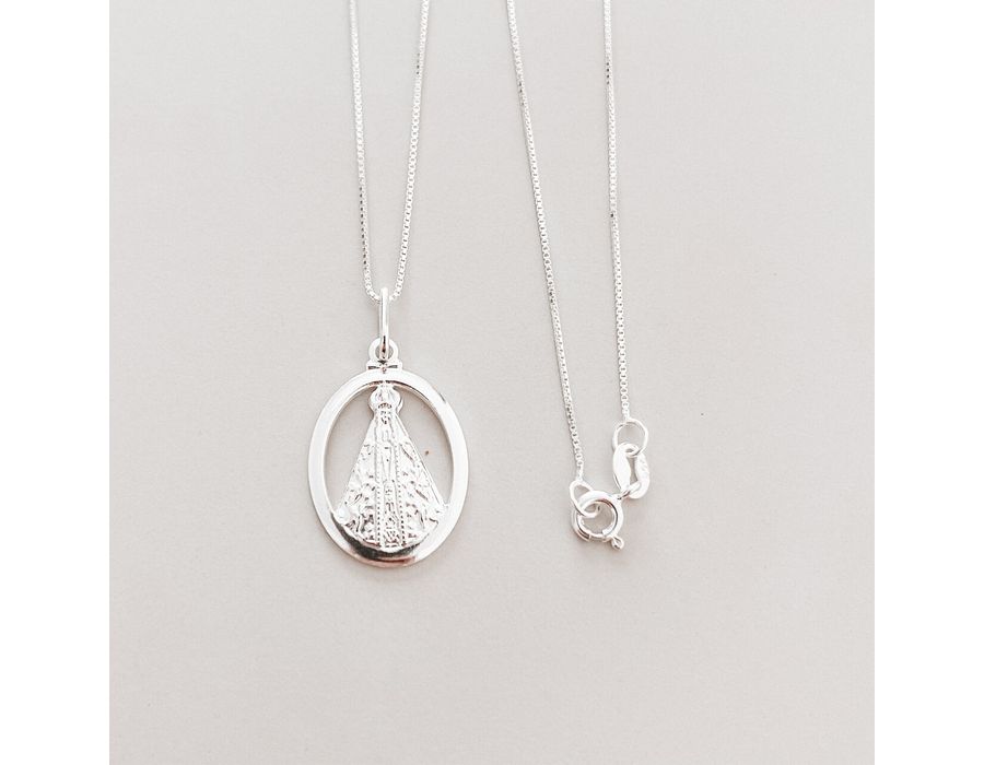 Colar Medalha Nossa Senhora Vazada Prata 925 - 410 - MEDALS STORE