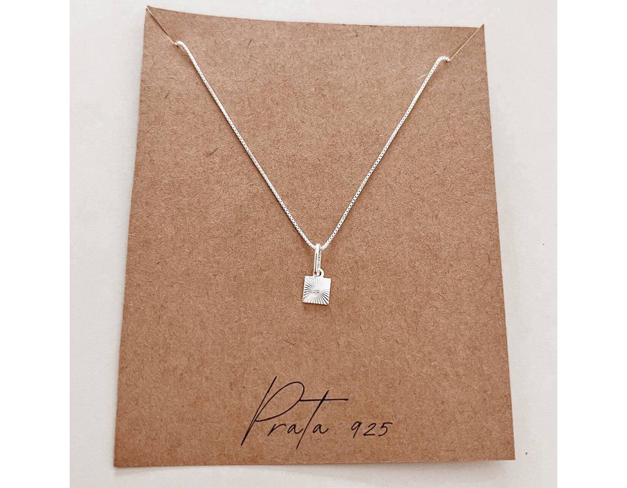 Colar Quadrado Risc Prata 925 - 4096 - MEDALS STORE