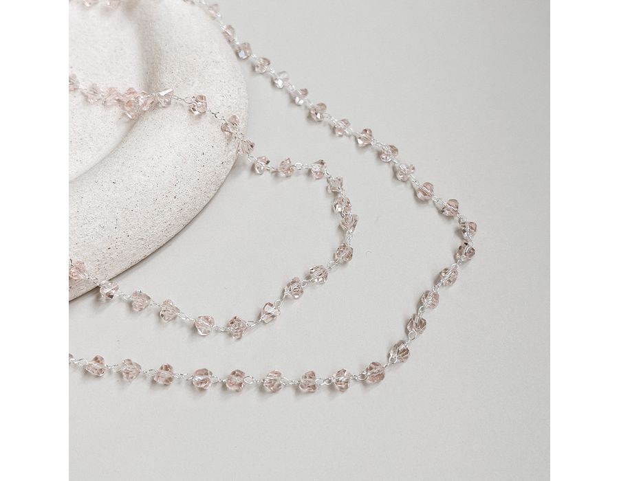 Choker Pedras Rosa Prata 925 - 8832 - MEDALS