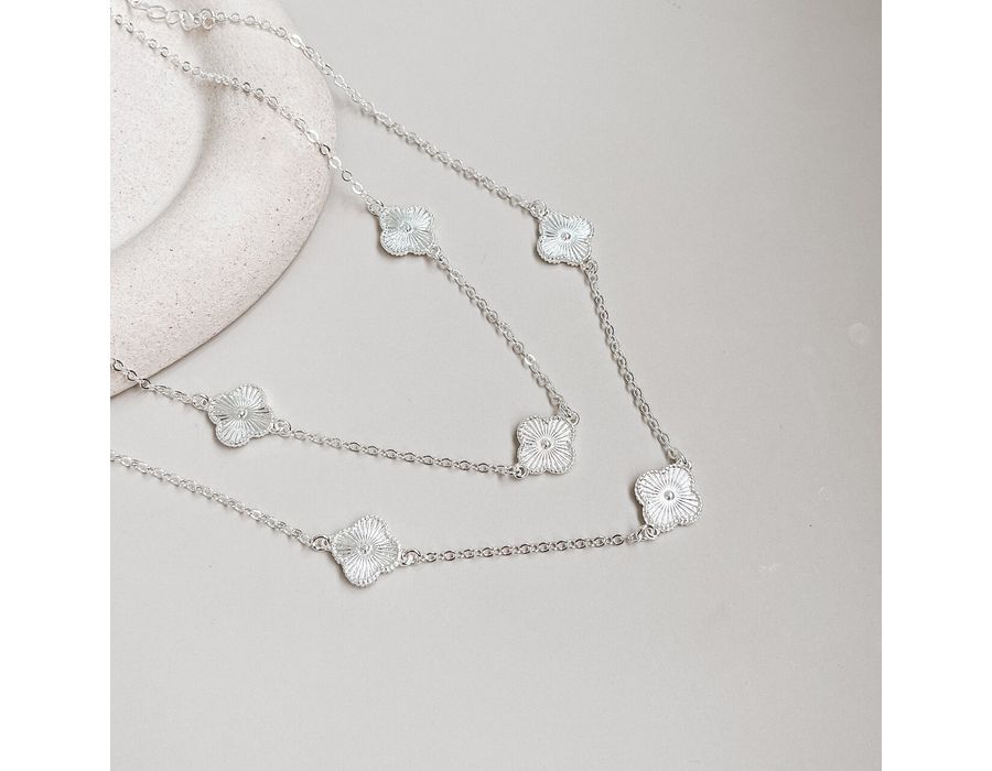 Choker Trevo Cravejado Prata 925 - 8804 - MEDALS