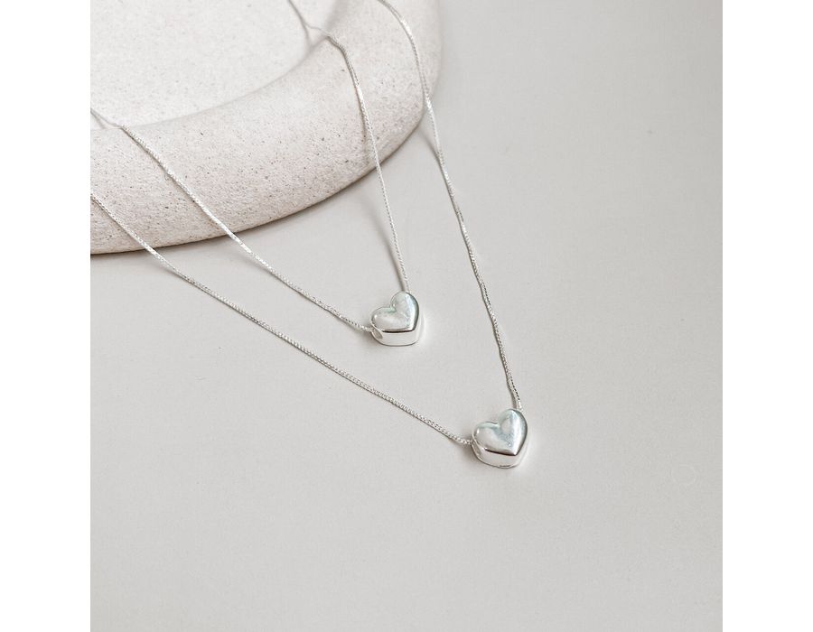 Colar Coração liso Prata 925 - 8814 - MEDALS