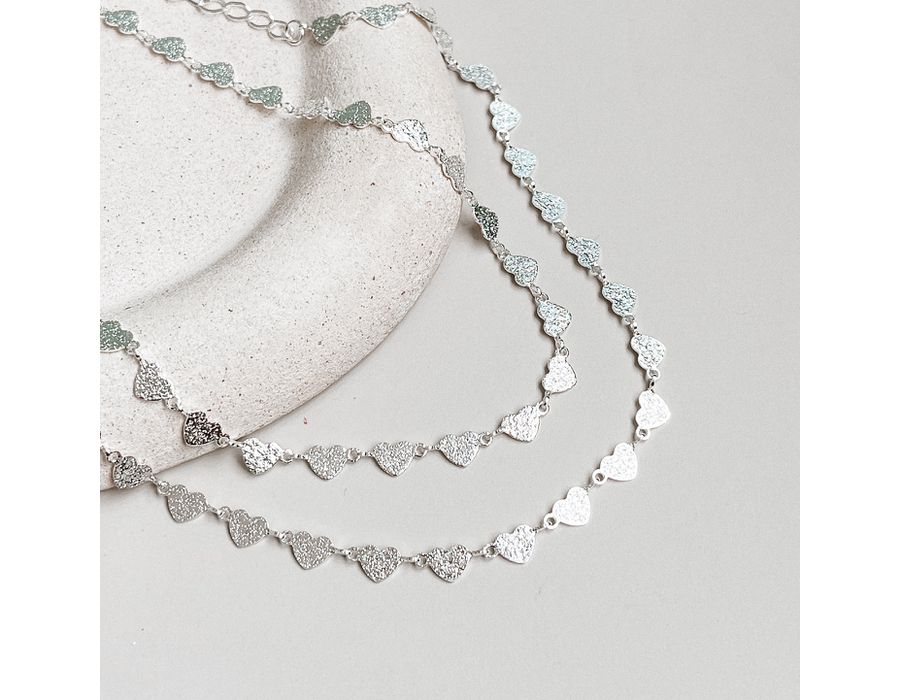 Choker Coração Cravejado Prata 925 - 8821 - MEDALS