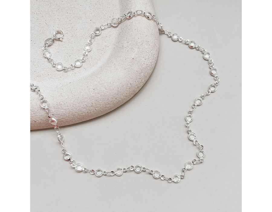 Choker Pedra Zirconia Cristal Prata 925 - 8829 - MEDALS