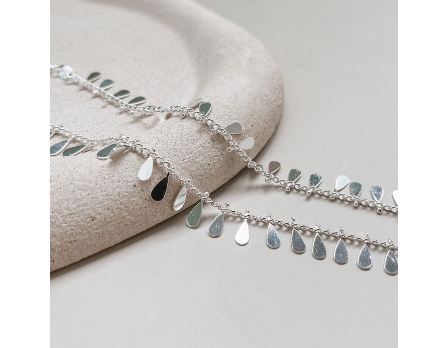 Choker folhas solta Prata 925 - 8831 - MEDALS