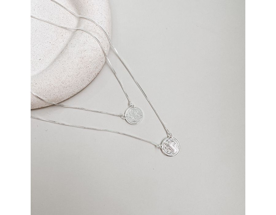 Escapulário São Bento Prata 925 - 8863 - MEDALS