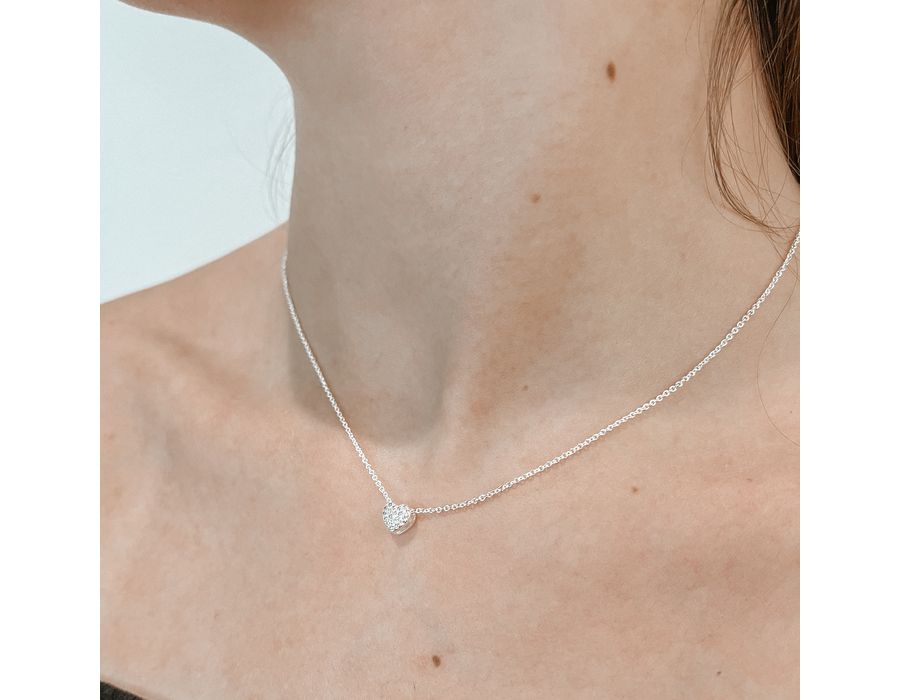 Conjunto Coração Cravejado Prata 925 - 8865 - MEDALS