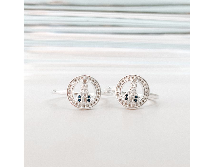 Anel Nossa Senhora Aparecida Cravejada Prata 925 -... - MEDALS