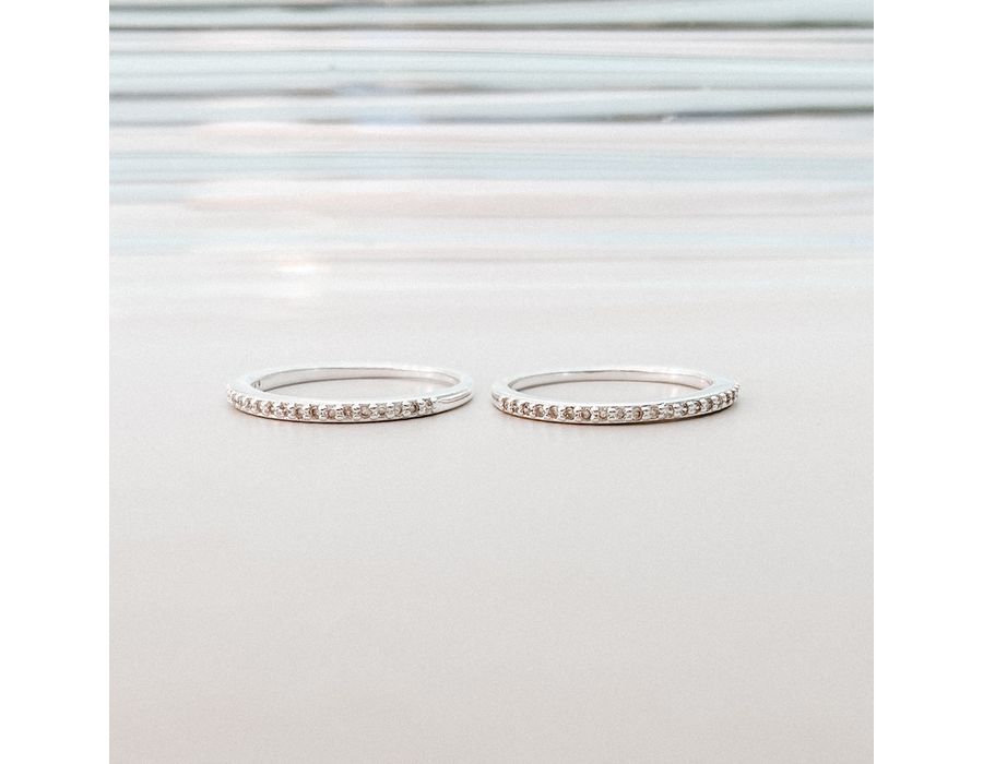 Anel Aparador Luna cravejado Prata 925 - 8871 - MEDALS