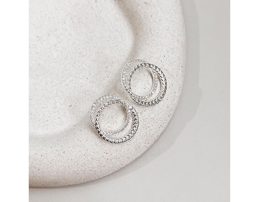 Brinco Argola Dupla Prata 925 - 8911 - MEDALS