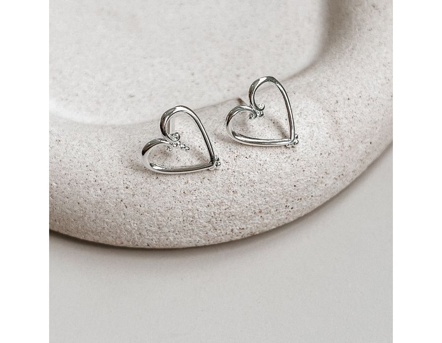 Brinco Coração vazado Prata 925 - 8912 - MEDALS