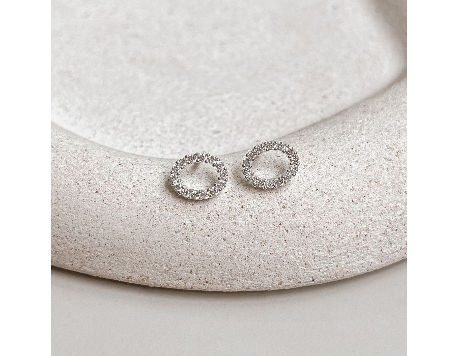 Brinco Oval Zirconia Prata 925 - 8922 - MEDALS