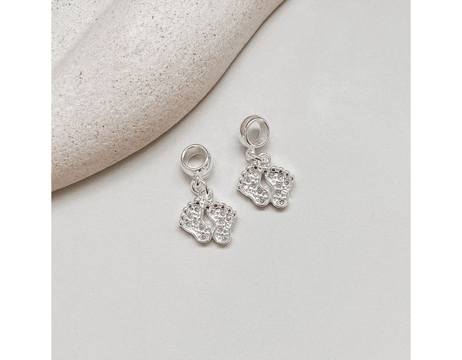 Berloque Pezinhos Cravejados Prata 925 - 8932 - MEDALS