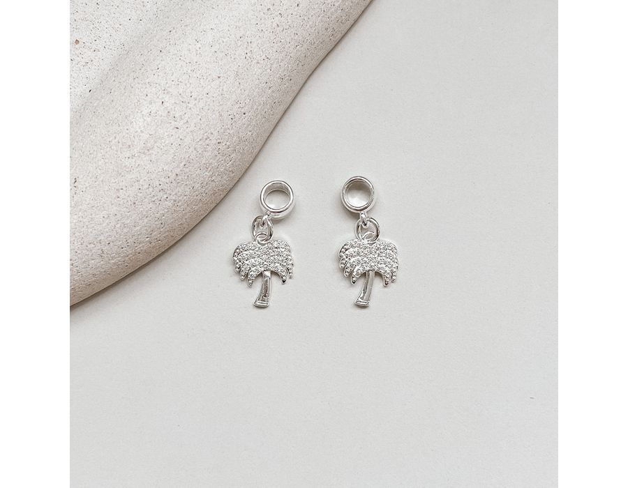 Berloque Coqueiro Cravejado Prata 925 - 8935 - MEDALS