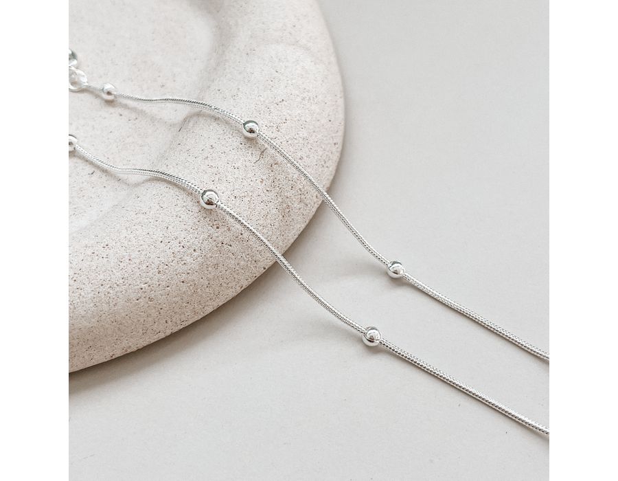 Pulseira Rabo De Rato Com Bolinhas Prata 925 - 895 - MEDALS