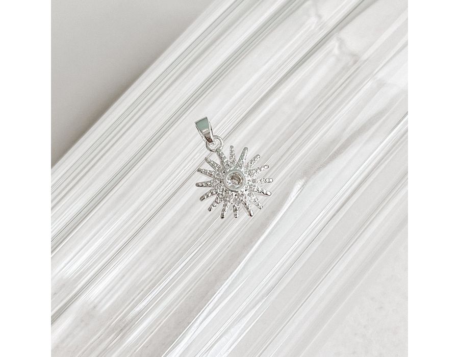 Pingente Sol Cravejado Prata 925 - 8297 - MEDALS