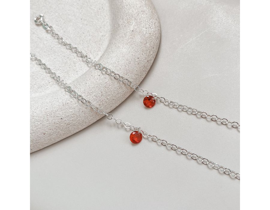 Pulseira Ponto De Luz Vermelho Prata 925 - 8892 - MEDALS