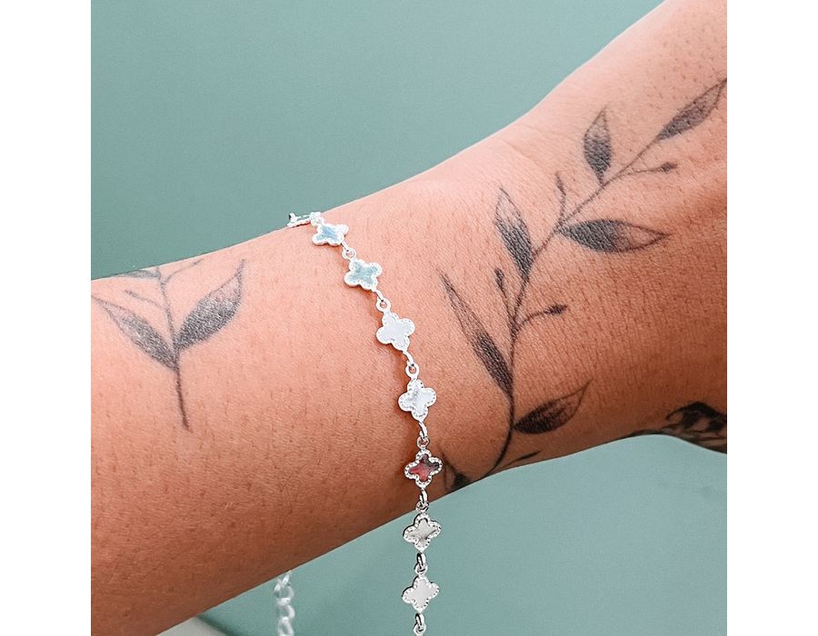 Pulseira Trevo Sorte Prata 925 - 8023 - MEDALS