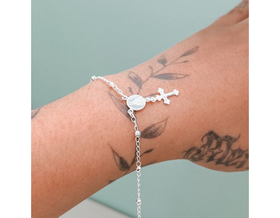 Pulseira Terço Prata 925 - 8417 - MEDALS