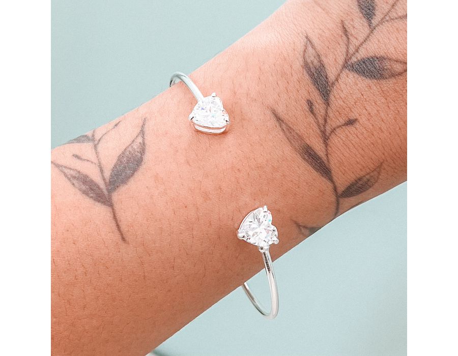 Bracelete Corações Prata 925 - 8413 - MEDALS