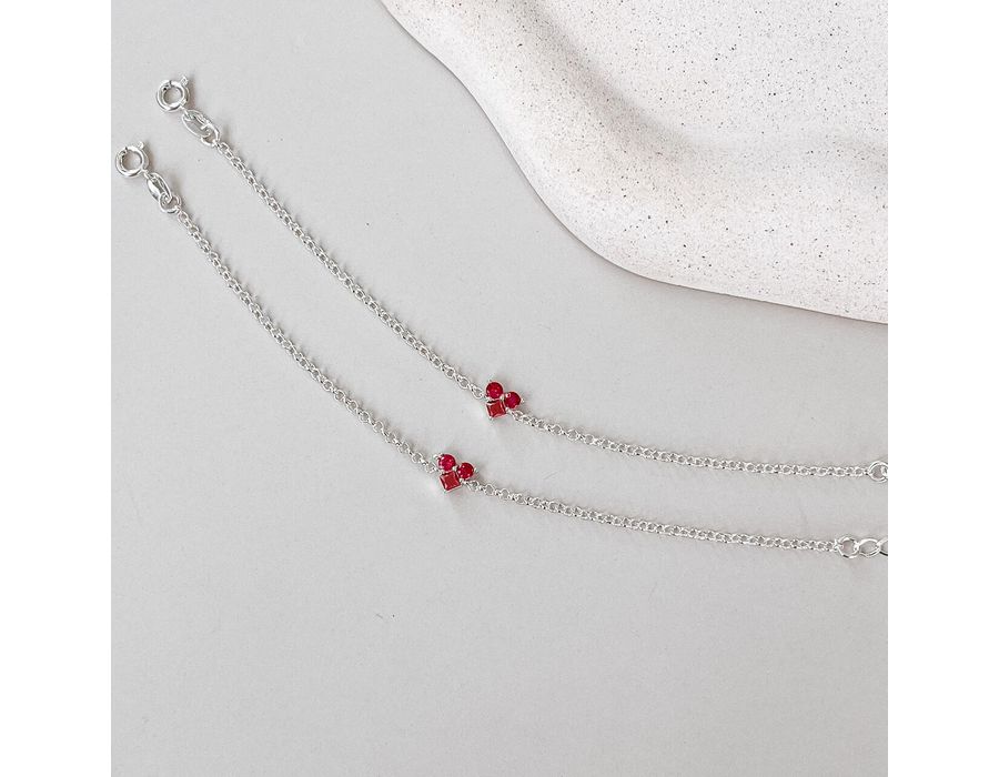 Pulseira Coração Pink Prata 925 - 8429 - MEDALS