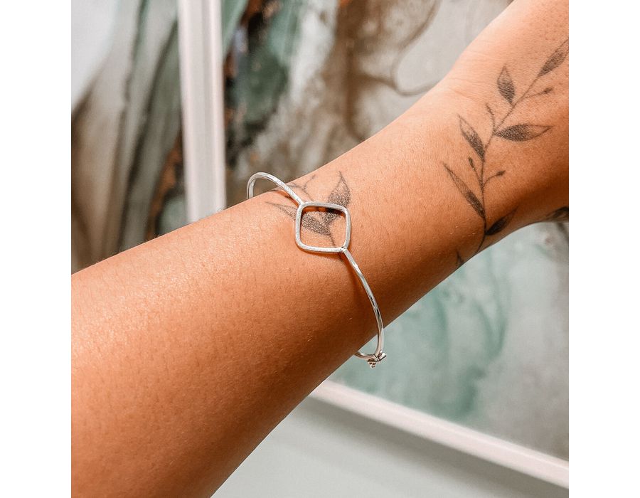 Bracelete Losango Liso Prata 925 - 8442 - MEDALS