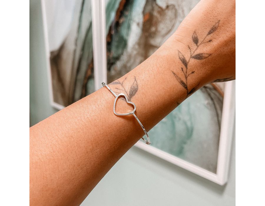 Bracelete Coração Liso Prata 925 - 8439 - MEDALS