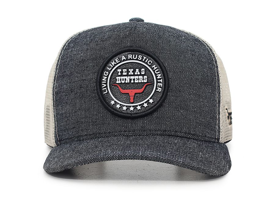 Bon Trucker Texas Hunters Living Like A Rustic Hunter Cinza Cinza Escuro Cap Ths