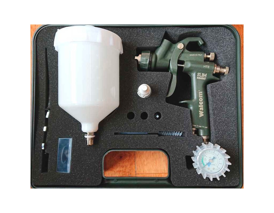 Pistola de pintura Walcom Slim Kombat HTE Bico 1.3 mm feita em Kevlar ...