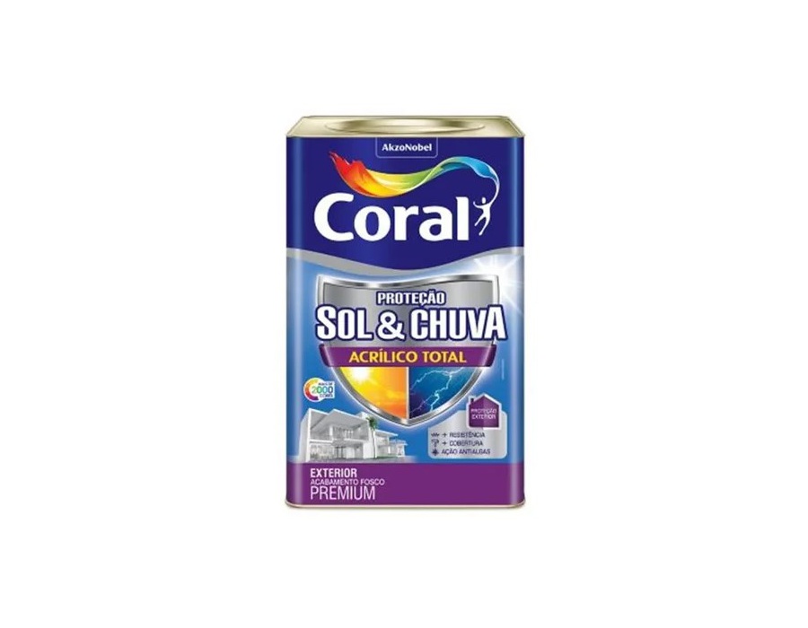 Sol e Chuva Acrilico Total Fosco 18L Coral Corante Tintas